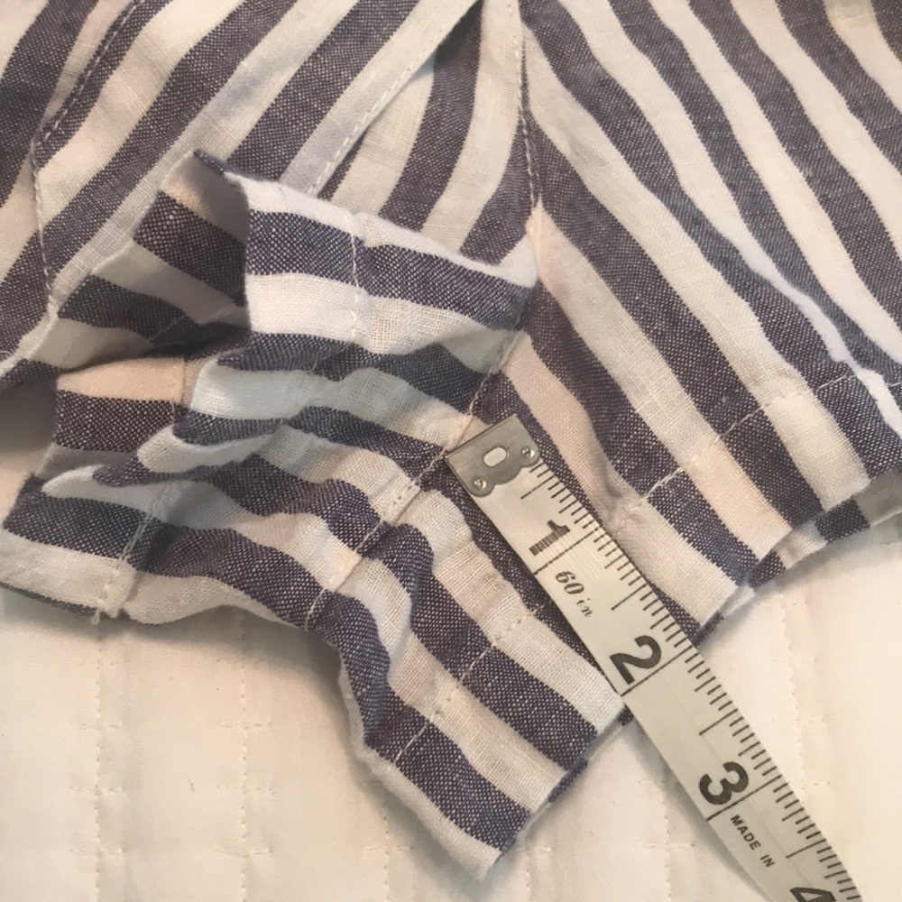 Cynthia Rowley 100% Linen Striped Paper Bag Shorts High Waisted Size 8 - Picture 11 of 11